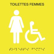 Picto toilettes femmes et handicapés plaques de porte braille – Doal concept enseignes et signalétiques en ligne